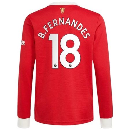 Camisola Manchester United B.Fernandes 18 Principal 2021 2022 – Manga Comprida